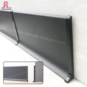 Aluminum Skirting Board Waterproof Silver Wall Protection 4 Inch
