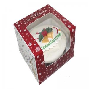 China custom christmas cake paper color box with clear pvc window on sale