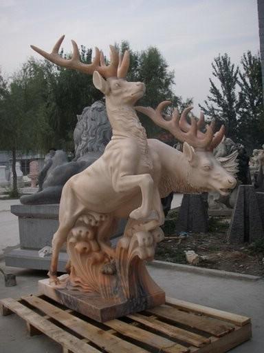 Quality Deer Animal stone sculpture for garden for sale
