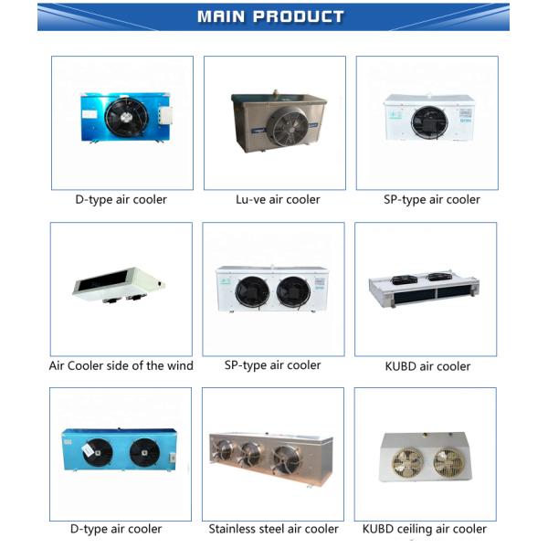 Storage Double Effect Air Cooled Cooler Condensate Mini Fridge Salt Chiller Tube Ice 5Hp Coldroom Cooling Coil Fan Evaporator