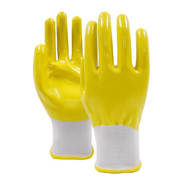 Quality Nitrile Oil Resistant Work Gloves , Waterproof Polyester Nitrile Gloves for sale