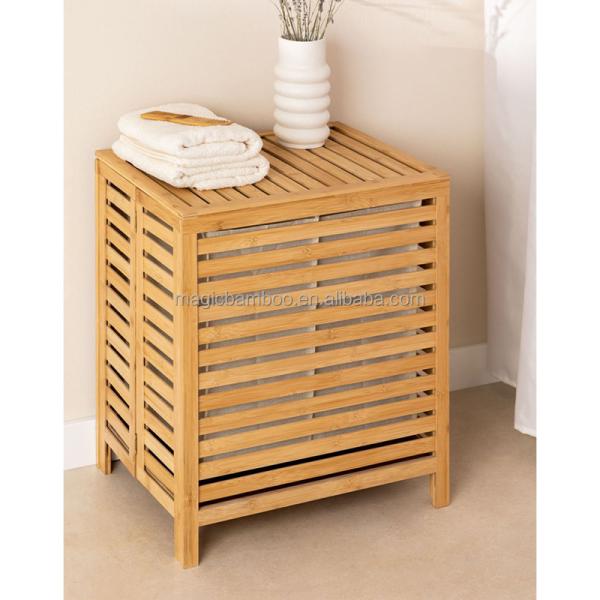 EU Certified Bamboo Laundry Storage Hamper Collapsible Waterproof