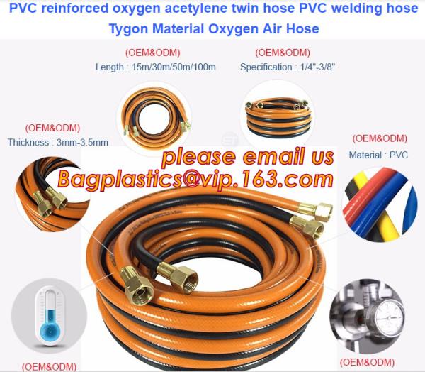 Quality PVC reinforced oxygen acetylene twin hose PVC welding hose Tygon Material Oxygen Air Hose for sale