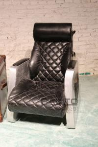 Buy cheap antique black leather chair with aluminium frame,#730B product
