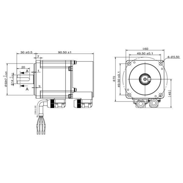 1000ppr Encoder DC24V 200W Barrier Gate Motor With Gear Box 2500rpm