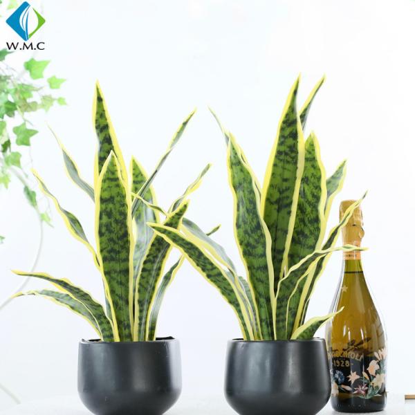 Quality Green Artificial Potted Plants , Artificial Snake Plant Customized Design for sale