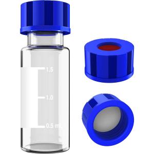 China 2mL Autosampler Vials With Writing Area And Graduations, 9-425 HPLC, Screw Cap, White PTFE & Red Silicone Septa on sale