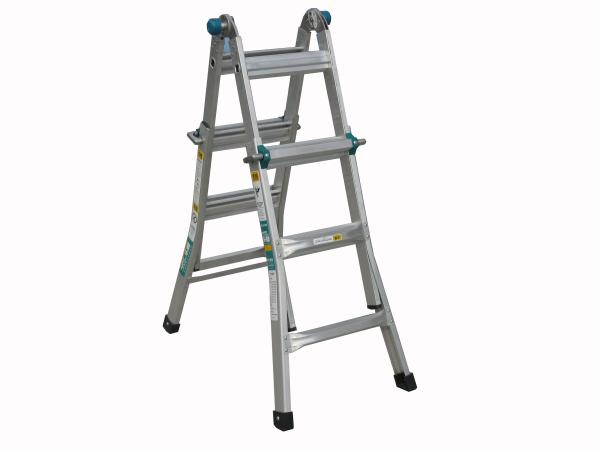 Quality 1.2*1.5mm Foldable Aluminium Ladder , Aluminium Telescopic Ladder With Wheel for sale