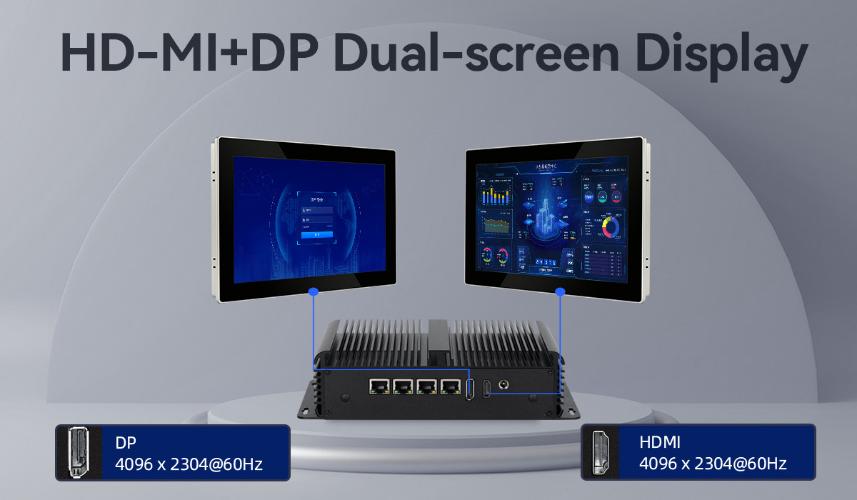 DDR4 16G RAM Intel N100 Fanless Industrial Mini PC 4 LAN Dual COM Linux With WIFI