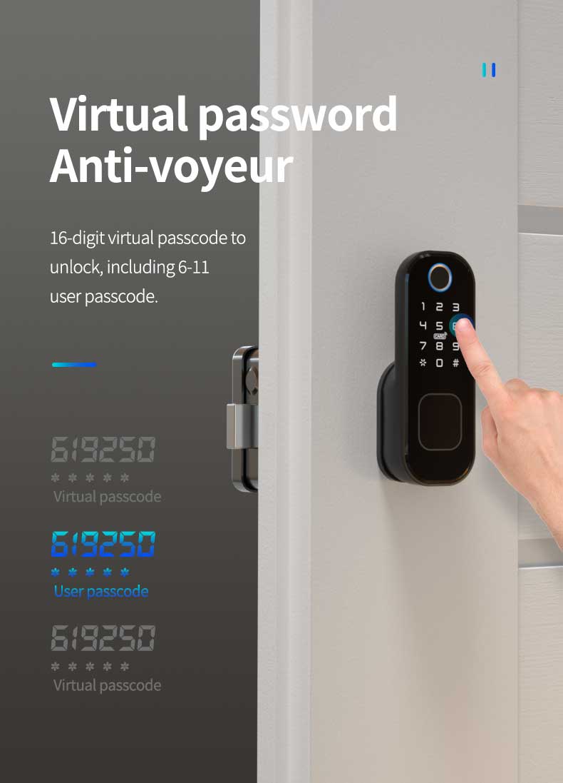 Fingerprint Digital Smart Life Door Lock Tuya Smart Phone App Control