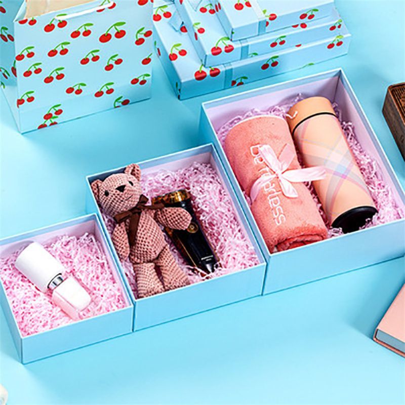 Rigid Lid and Base Gift Box Custom Logo Printed Paper Packaging Jewelry Jewellery Square Ring Necklace Gift Box with Foam Insert