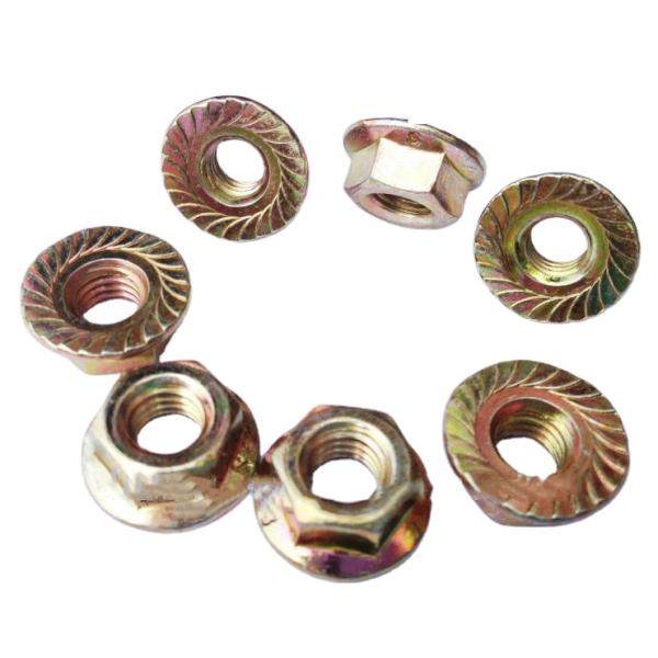 Gr5 M6 Hex Head Serrated Flange Lock Nut DIN6923 Plain Finish