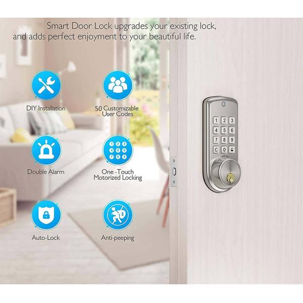 Anti Peeping Electronic Keyless Deadbolt Lock With Backlit Keypad