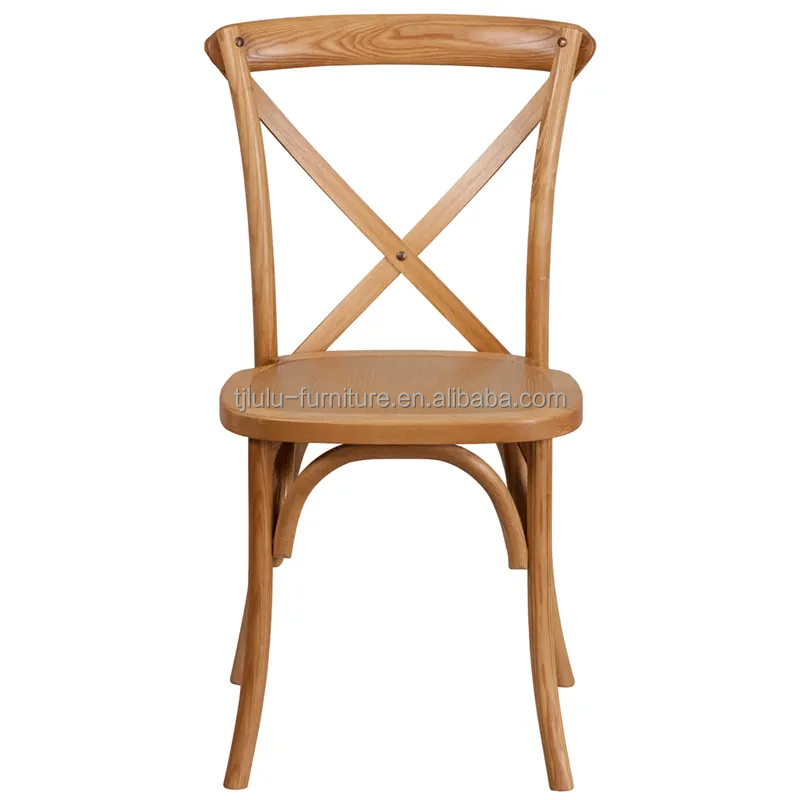 Restaurant and Hotel Solid Wood Woven Cross Back Chair in Modern Nordic Style for Wedding