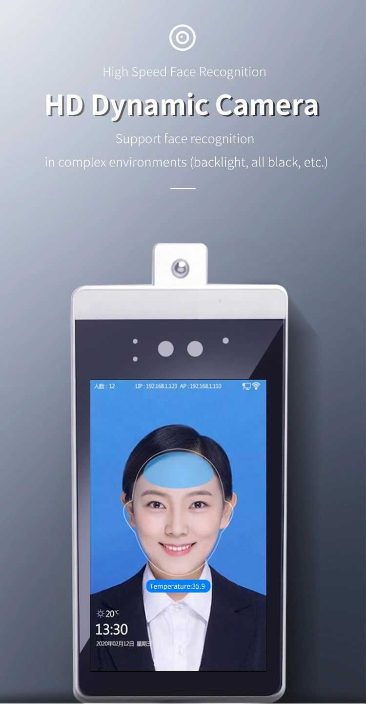 8 Inch AI Face Recognition Body Floor Standing Temperature Scanner