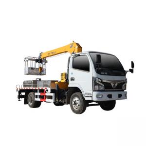 China New Design 4X2 Cargo Truck 4 Tons/3.2 tons truck mounted crane 3/4 Sections Boom knuckle crane on sale