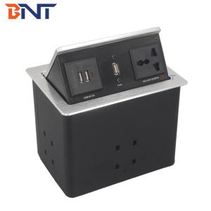 China Conference Pneumatic Table Pop Up Plug Socket Boxes With Microphone Connector on sale
