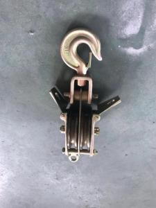 Both Side Opening Dual Sheave Cable Stringing Block Steel Hoisting Tackle 5t
