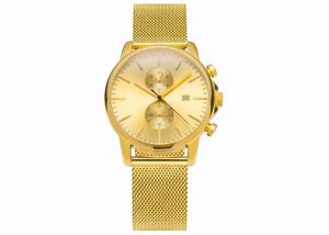 China Stainless steel chronograph watch mens stainless steel quartz goldlis watch on sale