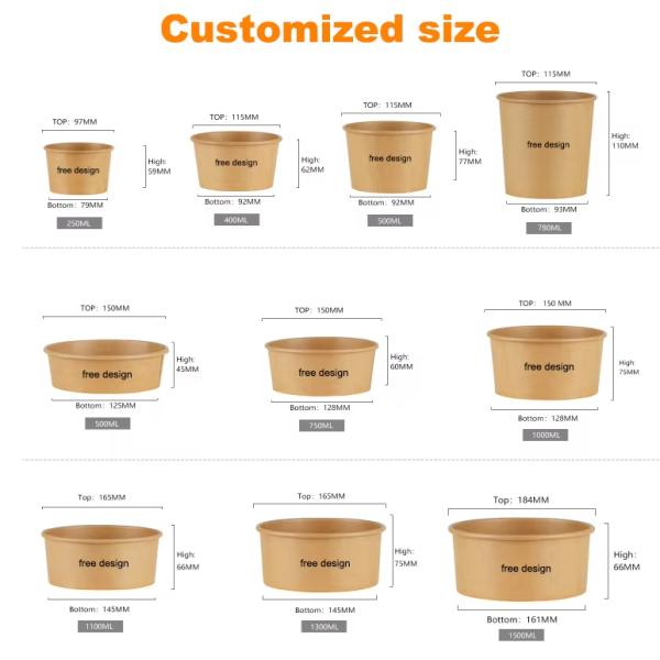 Compostable sugarcane bagasse paper bowl fast food packaging outer box customization