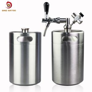 SUS304 Pressurized Mini Keg Adjustable Flow , 5L Pressurized Growler Tap System