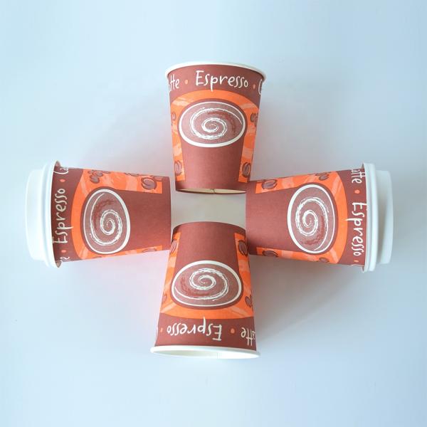 Custom Logo Disposable kraft Single Wall Paper Cup 3oz to 32oz