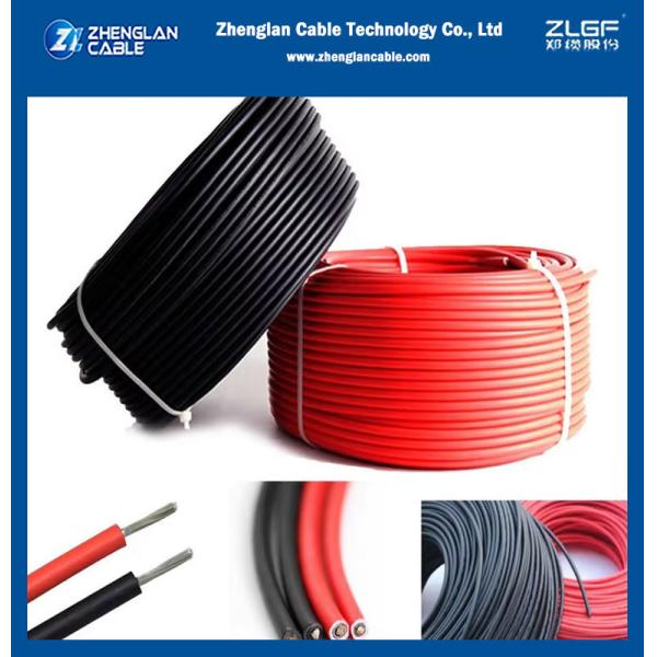 TUV SAA Approved Solar Pv Cable 2.5mm2 4mm2 6mm2 10mm2 UV Resistant Black / Red Photovoltaic Solar Cable