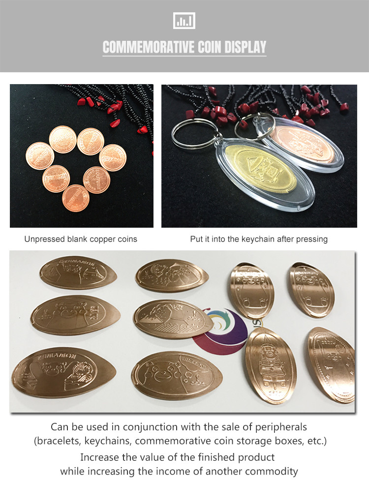Coin Operated Arcade Game Machine Tourist DIY Souvenir Coin Press Game Machine Museum Penny Video Redemption Machine For