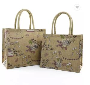 Waterproof Eco Reusable Jute Ladies Handbags Custom Pattern
