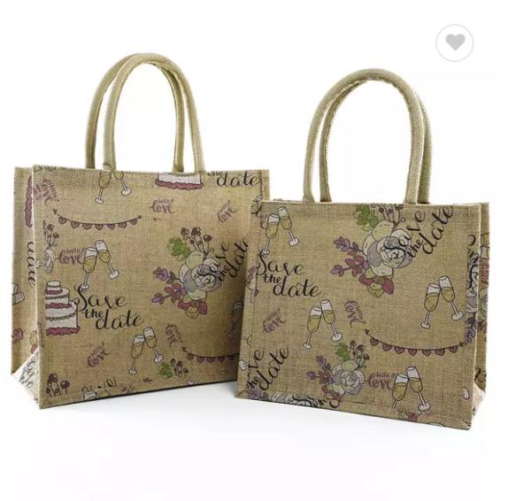Quality Waterproof Eco Reusable Jute Ladies Handbags Custom Pattern for sale