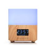 Wood Grain Ultrasonic LCD Essential Oil Diffuser Alarm Clock
