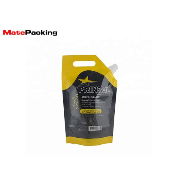 Multi Size Oil Spout Pouch Custom Plastic Liquid Packaging Stand Up Engine Motor