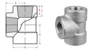 China Stainless Steel 2 Inch 2000 PSI Threaded Reducing Tee on sale