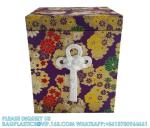 Japanese Funeral Wooden Urn Bone Box And Bag With Flower Pattern Funeral