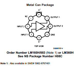High Speed Differential Comparator Integrated Circuit Chip , Integrated Circuit Components LM360N