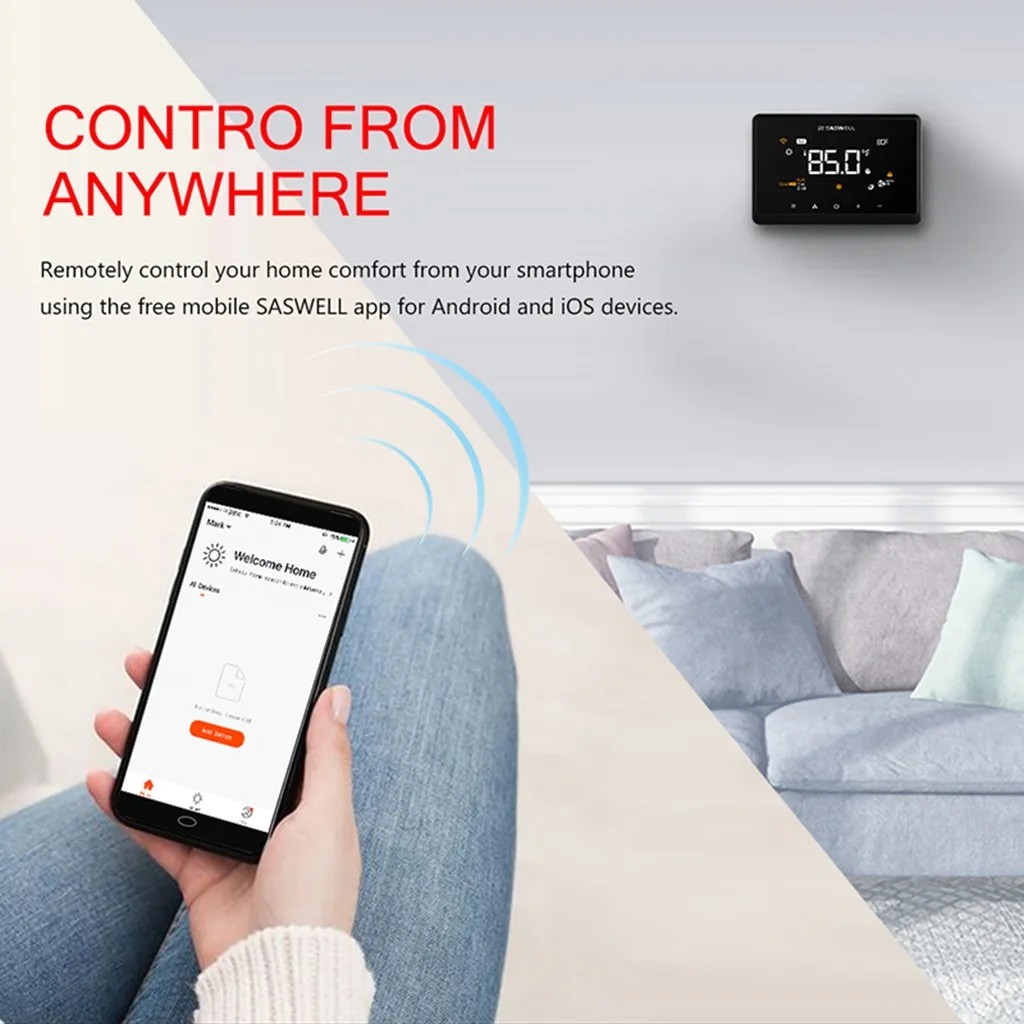 FCC Tuya WiFi Smart Thermostat 4.3" Touch Panel 7 Days Temperature Setting