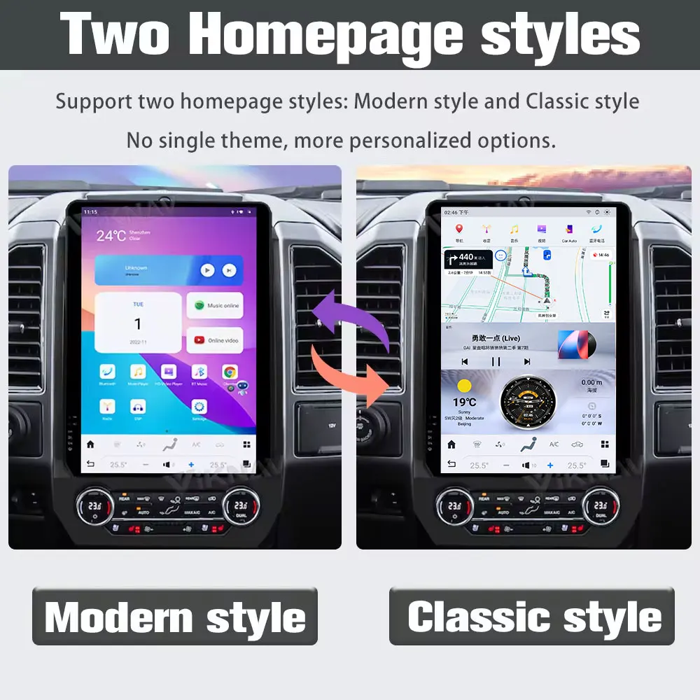 Viknav 14.5 Inch Car Radio For Ford Expedition 2015-2022 Touch Screen Android Auto Stereo Head Unit GPS Nagivation