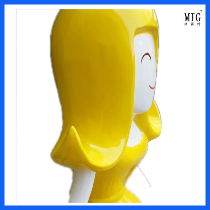 company mascots theme fiberglass statue of flower fair character statue customize as decoration