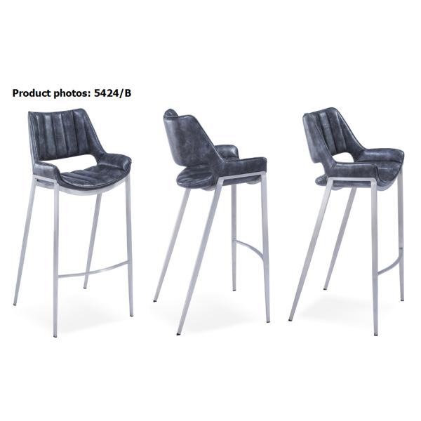 Modern 76cm Stainless Steel Bar Stools With Backs