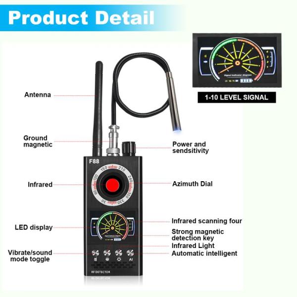 Wireless Vibration Anti Spy Detector Hidden Camera Lens Finder