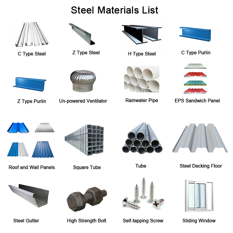 Customized Size Steel Structure Building Hot Dip Galvanized Paint Spraying