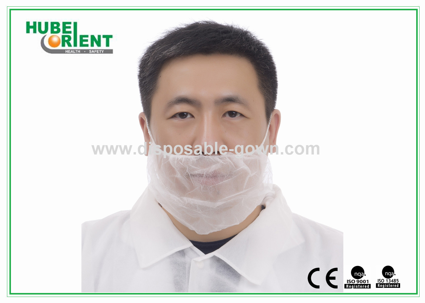 Disposable Blue And White Beard Net Cover /Mouth Guard With Single Elastic
