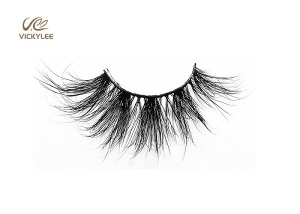 Quality Natural Black 7D Effect 24mm Permanent Eyelash Extensions for sale