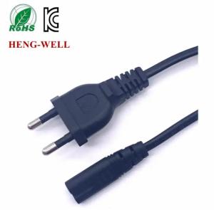 China KTL KC 2 Pin Power Cable , Round Plug Electric Wire Extension Korea Power Cable on sale