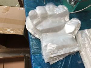 China One Time Disposable Plastic Gloves / Polythene Hand Gloves Smooth Embossed Type on sale