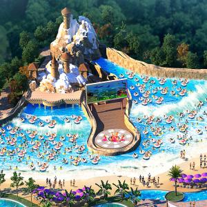 China Wave Pool Aqua Park Fiberglass Artificial Wave Pool Machine For Water Park Slide Equipment on sale