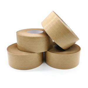 Buy cheap Fiberglass Reinforced Flatback Kraft Paper Tape Self Adhesive Paper Parcel Tape product