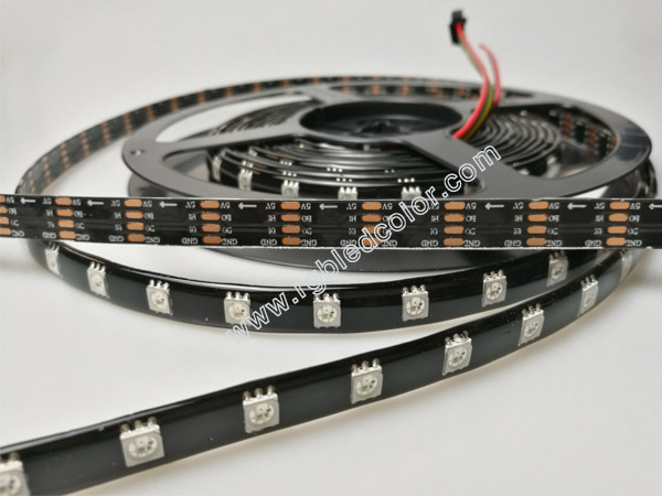 ws2813b black pcb magic strip with the soldering pad on the back