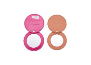 35g Single Side Rotatable Cosmetic Pocket Mirror PU Leather For Promotion