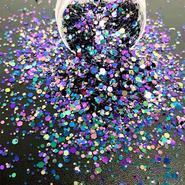 Quality Excellent Nail Art Effect in Chunky Polyester Shifting Glitter for Mixed Chameleon Glitter for sale
